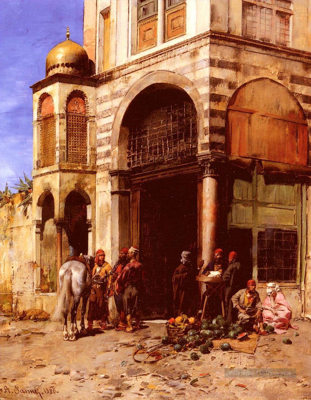 Pasini Albert Le Fruitmarket classique arabe Peintures à l'huile